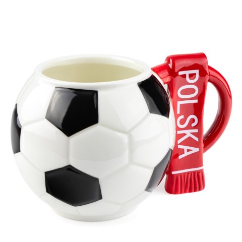 Kubek piłka z szalikiem - Polska - prezent dla piłkarza - XXL 700 ml
