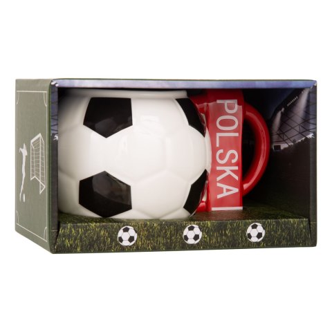 Kubek piłka z szalikiem - Polska - prezent dla piłkarza - XXL 700 ml