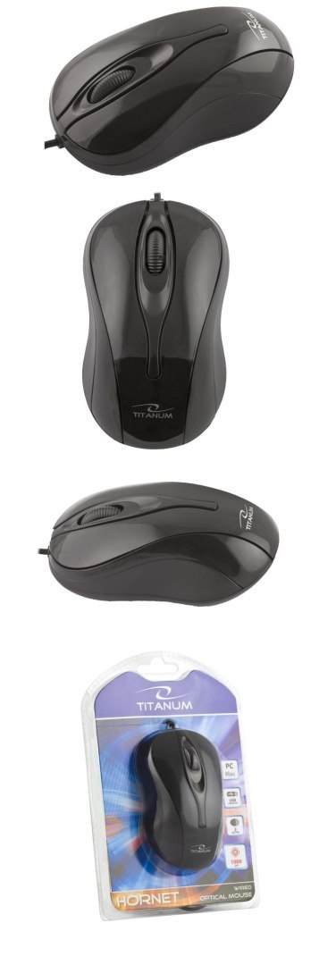 Mysz przewodowa Titanum 3D HORNET TM103K optyczna czarna Titanum