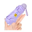 Parasolka Kieszonkowa Składana z Ochroną UV UPF 50+ Etui Fioletowa 90 cm LEAN