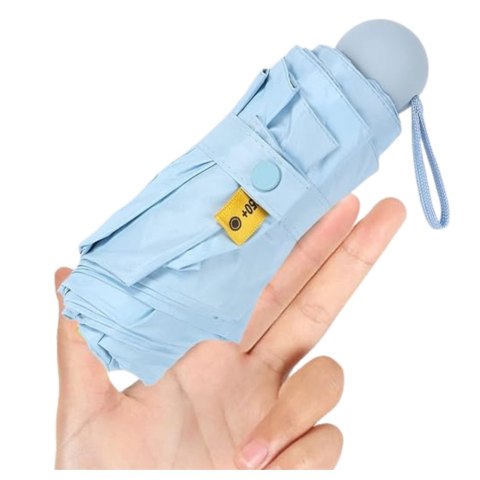 Parasolka Kieszonkowa Składana z Ochroną UV UPF 50+ Etui Niebieska 90 cm LEAN