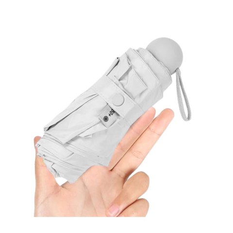 Parasolka Kieszonkowa Składana z Ochroną UV UPF 50+ Etui Szara 90 cm LEAN