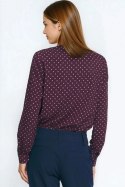 Wiskozowa koszula w groszki K91 Bordo - Nife Nife