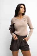 Bluzka Model RV-BZ-A1056.11 Dark Beige - Rue Paris Rue Paris