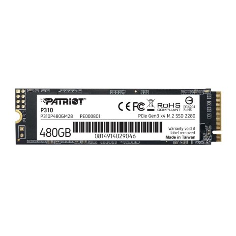 Dysk SSD Patriot P310 480GB M.2 2280 PCle NVMe (1700/1500 MB/s) Patriot Memory