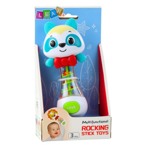 Grzechotka Zabawka Dla Niemowlaka Miś Z Kolorowymi Kuleczkami LEAN Toys