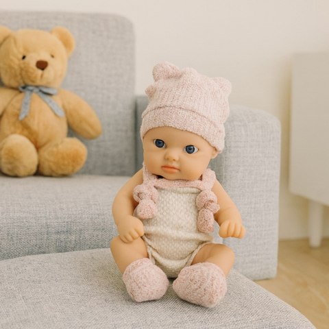 Lalka Bobas Niemowlak Różowe Ubranko Czapeczka Śliniaczek 18 cm LEAN Toys