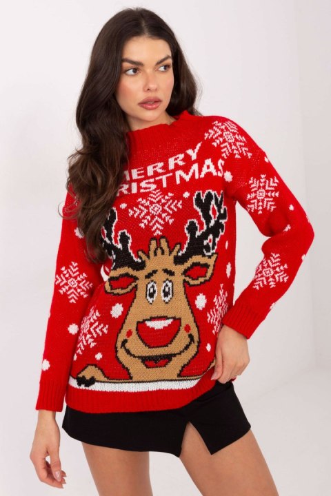 Sweter Damski Model MI-SW-19137.52 Red - Italy Moda Italy Moda