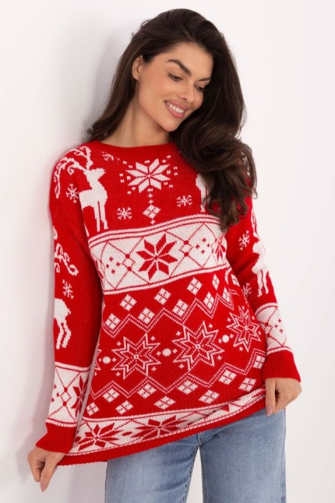 Sweter Damski Model MI-SW-21387.59 Red - Italy Moda Italy Moda