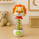 Grzechotka Zabawka Dla Niemowlaka Lew Z Kolorowymi Kuleczkami LEAN Toys