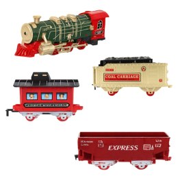 Kolejka Elektryczna Pociąg Klasyczny Światła Dźwięki Dym 24 el. LEAN Toys