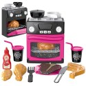 Kuchenka Zabawkowa Z Piekarnikiem Jedzenie Światła Dźwięki Różowa LEAN Toys