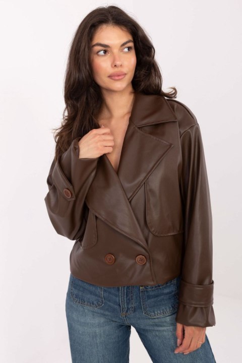 Płaszcz Damski Model IT-KR-FL9558.60 Brown - Rue Paris Rue Paris