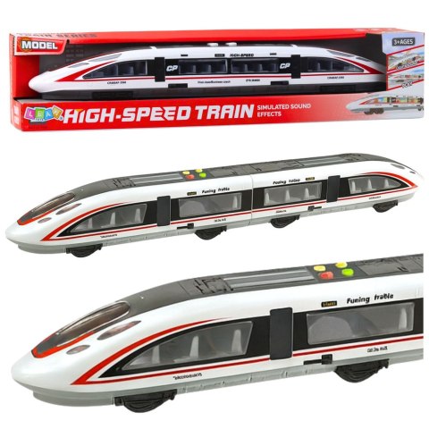 Pociąg Pasażerski Pośpieszny Otwierane Drzwi Światła Dźwięki LEAN Toys