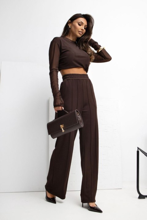 Spodnie Dresowe Model RV-DR-A1062.48 Dark Brown - Rue Paris Rue Paris