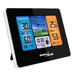 Stacja pogodowa WiFi GreenBlue, zgodna z TUYA, czujnik zewnętrzny, kalendarz, prognoza pogody, barometr, GB215 Greenblue