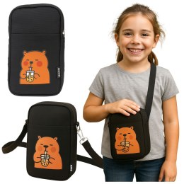 Torba Saszetka Na Ramię Kapibara Pas Regulowany Czarna 20 x 14,5 cm LEAN