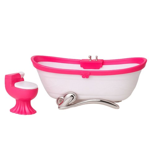 Zestaw Łazienkowy Dla Lalek Wanna Toaleta Umywalka Z Lustrem LEAN Toys