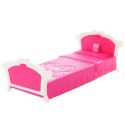 Zestaw Sypialnia Dla Lalek Toaletka Krzesełko Łóżko Różowe LEAN Toys