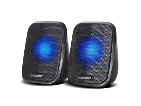 Głośniki Audiocore AC835 komputerowe 6W USB minijack czarne LED Audiocore