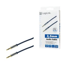 Kabel audio stereo LogiLink CA10030 3,5 mm, M/M, 0,3m, niebieski LogiLink