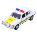 Klasyczny Samochód Policyjny Napęd Metalowy Otwierane Drzwi Biały 1:32 LEAN TOYS