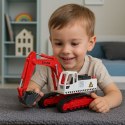 Koparka Gąsienicowa Metalowa Ruchoma Łyżka Obrotowa Kabina Światła Dźwięki LEAN Toys