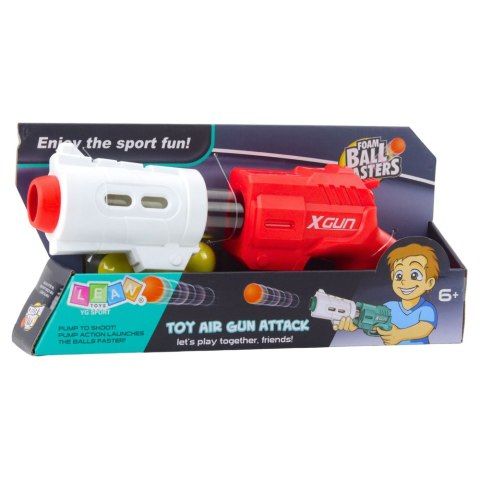 Pistolet Broń Na Miękkie Kulki Piankowe XGUN Czerwony 6 szt. LEAN TOYS