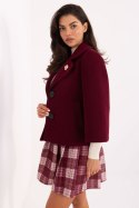 Płaszcz Damski Model IT-KR-FL8159.24 Bordo - Rue Paris Rue Paris