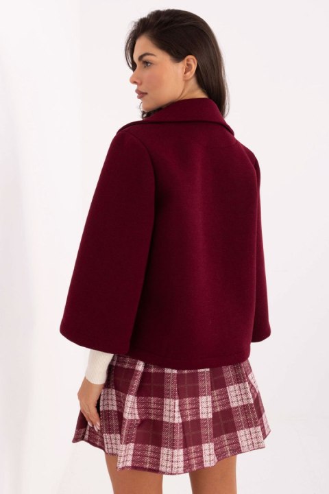 Płaszcz Damski Model IT-KR-FL8159.24 Bordo - Rue Paris Rue Paris