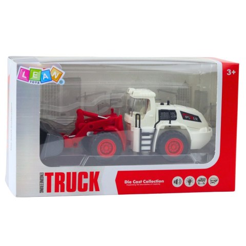 Pojazd Budowlany Koparka Spychacz Ruchoma Metalowa Łyżka Światła Dźwięki LEAN Toys