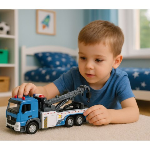 Pojazd Ciężarówka Z Wysięgnikiem Holownik Metalowa Kabina Światła Dźwięki LEAN Toys