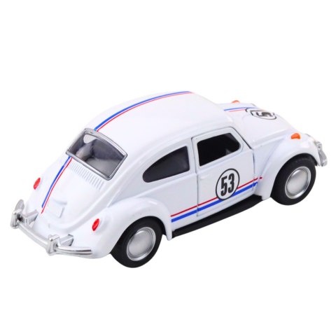 Samochód Klasyczny Garbus Metalowy Napęd Otwierane Drzwi Biały 1:32 LEAN TOYS