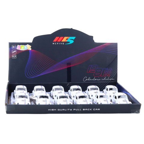 Samochód Klasyczny Garbus Metalowy Napęd Otwierane Drzwi Biały 1:32 LEAN TOYS