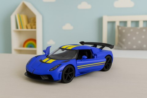 Samochód Wyścigowy Sportowy Metalowy Napęd Otwierane Drzwi Niebieski 1:32 LEAN TOYS