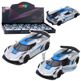 Samochód Wyścigowy Sportowy Metalowy Napęd Otwierane Drzwi Srebrny 1:32 LEAN TOYS