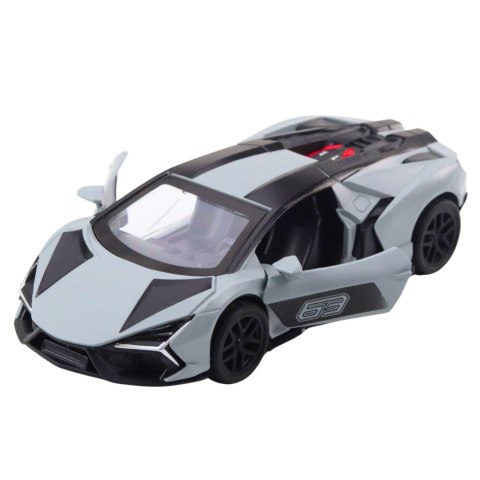 Samochód Wyścigowy Sportowy Metalowy Napęd Otwierane Drzwi Szary 1:32 LEAN TOYS