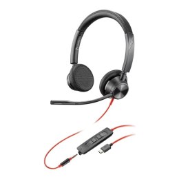 Słuchawki z mikrofonem Poly Blackwire 3325 Stereo USB-C Headset + 3,5mm jack + adapter USB-C/A Poly