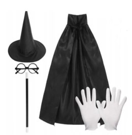 Strój Peleryna Czarna Kapelusz Okulary 90cm Stator