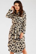 Sukienka Model A465 Beige/Black Hearts - awama Awama