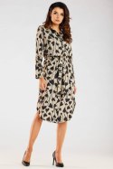 Sukienka Model A465 Beige/Black Hearts - awama Awama