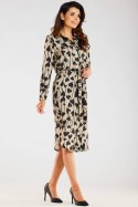 Sukienka Model A465 Beige/Black Hearts - awama Awama