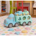 Ciężarówka Laweta Sorter Edukacyjny Z Autkami Klocki Pastelowa BIO Plastik LEAN Toys
