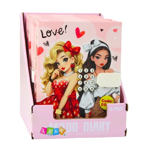 Pamiętnik Notatnik Dziewczęcy Na Kod Melodie Kolorowe Strony Serduszka LEAN Toys