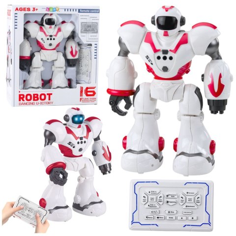 Robot Interaktywny Zdalnie Sterowany RC 16 Funkcji Światła Dźwięki Różowy LEAN Toys