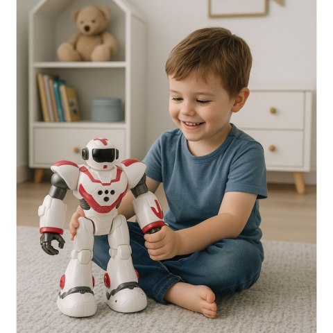 Robot Interaktywny Zdalnie Sterowany RC 16 Funkcji Światła Dźwięki Różowy LEAN Toys