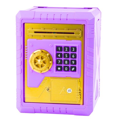 Sejf Skarbonka Elektroniczna Na Kod PIN Dla Dzieci Fioletowy LEAN Toys