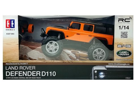Auto Zdalnie Sterowane Land Rover Defender R/C Pomarańczowe 1:14 Double E Auto Zdalnie Sterowane Land Rover Defender R/C Pomarańczowe 1:14 Double E