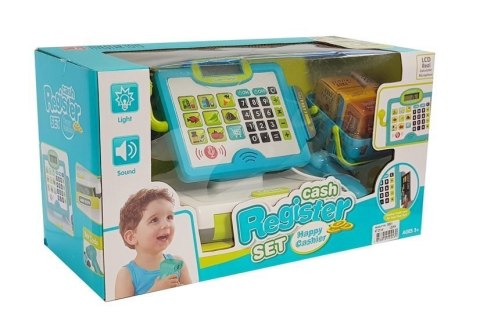 Kasa Sklepowa dla Dzieci Niebieska z Koszykiem LEAN Toys Kasa Sklepowa dla Dzieci Niebieska z Koszykiem LEAN Toys