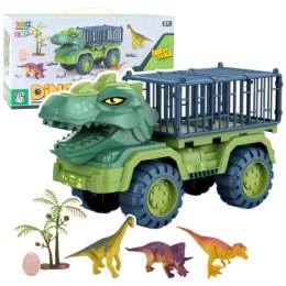Auto Transporter Ciężarówka Dinozaury Figurki Zielony 3szt. LEAN Toys